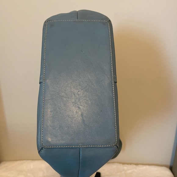 Coach Hampton “Vintage” Tiffany Blue Color Leather Shoulder/Tote Bag - Picture 6 of 7